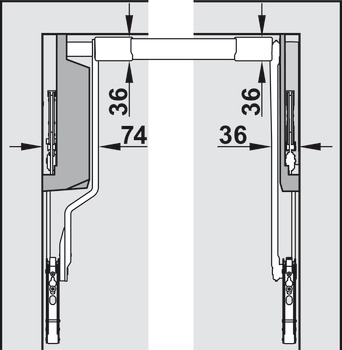 Výklopný mechanismus, Pro rovnoběžně výklopné kování Aventos HL Servo-Drive (elektrické)
