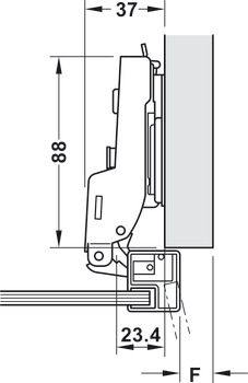 Nábytkový závěs, Häfele Metalla 310 A/SM 110°, polonaložená montáž/oboustranná montáž
