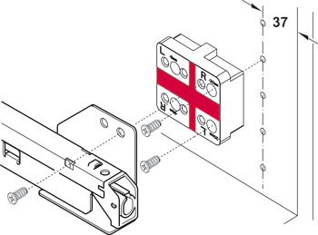 Distanční podložka, Pro Häfele Matrix Box P vnitřní zásuvku a vnitřní výsuv