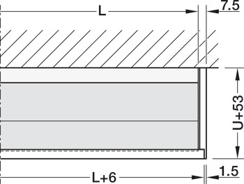 Panel k nacvaknutí, výška 40 mm, stolové kování