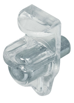 Podpěrka police, k nasunutí do vrtaného otvoru ⌀ 5 mm, plast s ocelovým čepem