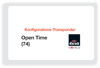 Konfigurační karta, Häfele Dialock Open Time 74