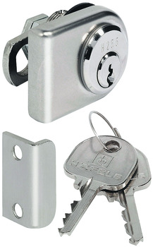 Jazýčkový zámek pro skleněné dveře, S vložkou s pinovými stavítky, backset 26 mm, standardní profil
