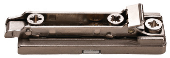Montážní podložka, Häfele Duomatic SM, zinková slitina, s předmontovanými eurošrouby