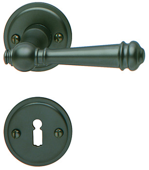 Sada dveřních klik, ocelově/mosazně patinované, Scheitter, 184Z/284/285