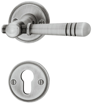 Sada dveřních klik, ocelově/mosazně patinované, Scheitter, 185Z-284-285