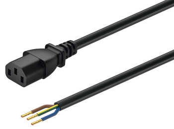 Napájecí kabel, Zástrčka s ochranným vodičem pro vstupní port C14, 250 V