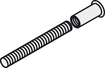 Závitová tyč, M6, s pouzdrem s vnitřním závitem, pro bezpečnostní dveřní kliky Scheitter